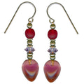 Owen Glass Collection Watercolors 33 pink and light amethyst glass earrings with vibrant, watercolor-inspired design.