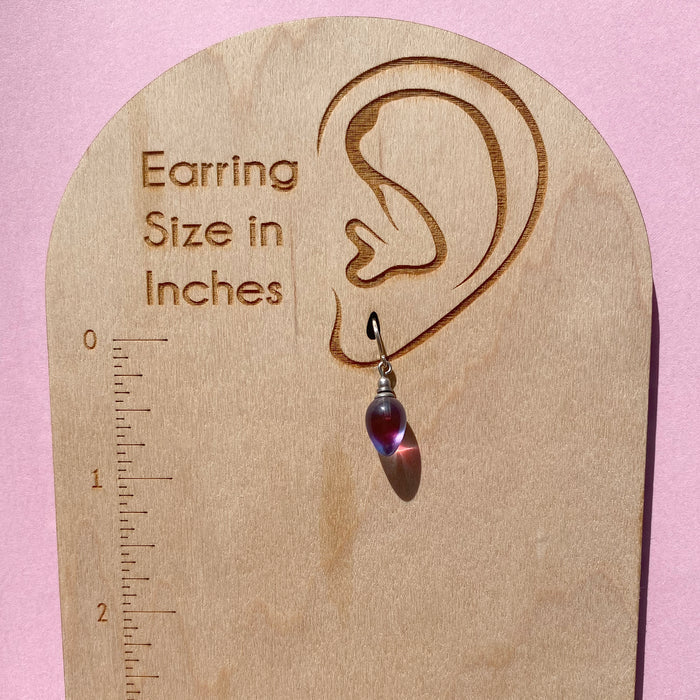 Owen Glass Collection COLORS 1 earrings featuring vibrant multicolor glass beads with silver hooks, stylish and lightweight jewelry.