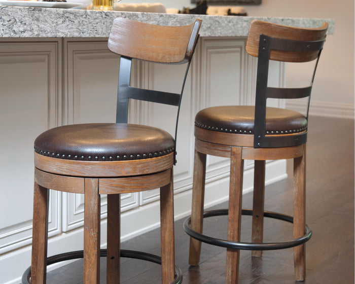 Pinnadel Light Brown UPH Swivel Barstool (1/CN) - Brand New