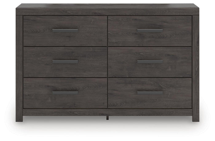 Prendonea Charcoal Six Drawer Dresser - Brand New