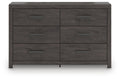 Prendonea Charcoal Six Drawer Dresser - Brand New