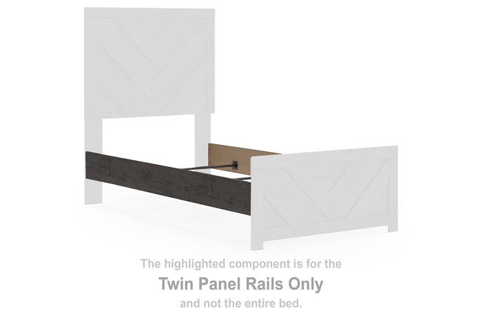 Prendonea Charcoal Twin Panel Rails