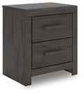 Prendonea Charcoal Two Drawer Night Stand - Brand New