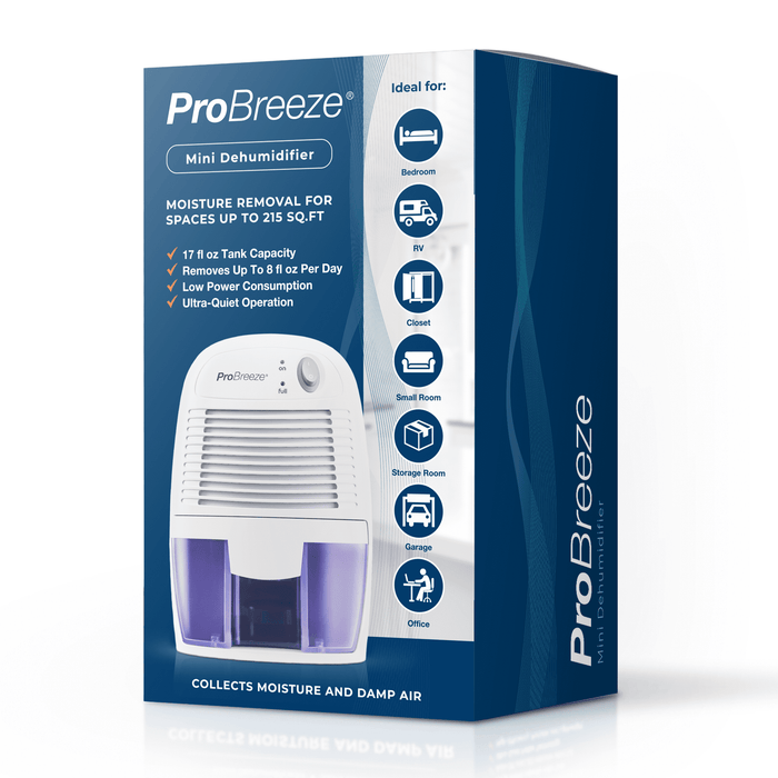 Pro Breeze 1 Pint Portable Dehumidifier Ultra Quiet 17oz Dehumidifier for Rooms up to 215 sqft, Closet - Brand New