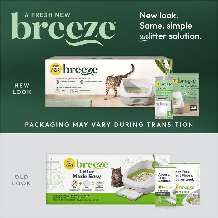 Purina Tidy Cats Litter Box System, BREEZE System Starter Kit Litter Box, Litter Pellets & Pads - Brand New