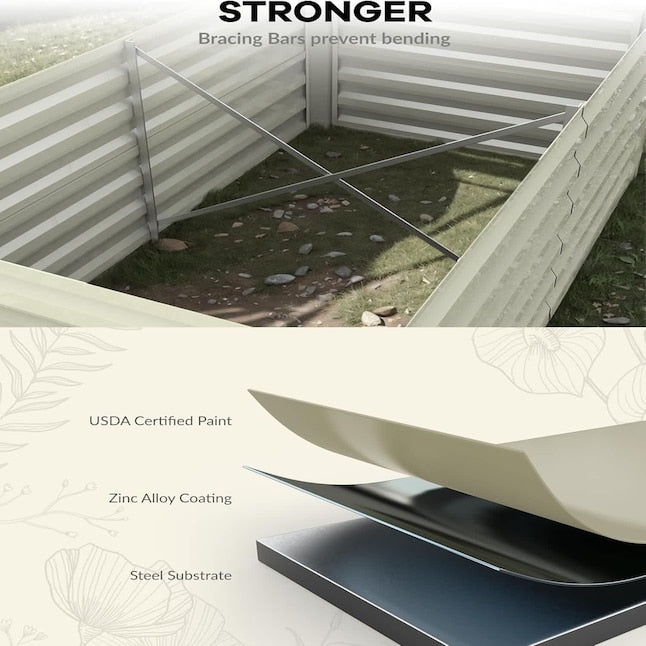 Qeetex 8x4x2ft Steel Raised Garden Bed Kit - Brand New