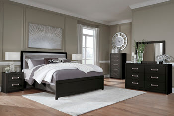Raechalla Black Two Drawer Night Stand - Brand New