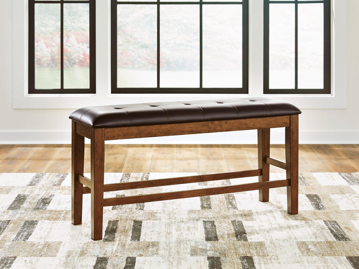 Ralene Medium Brown DBL Counter UPH Bench (1/CN) - Brand New