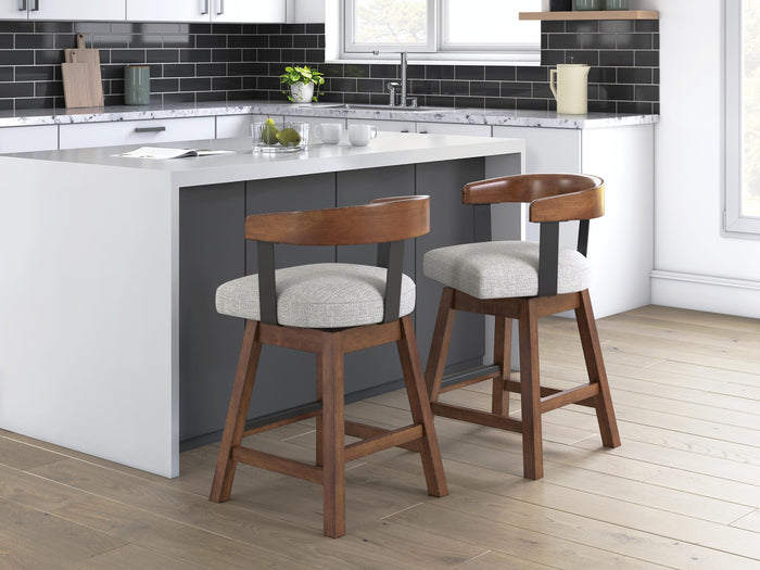 Ralene Medium Brown UPH Swivel Barstool (Priced Per Item, Must Order 2, 4, 6, or 8)