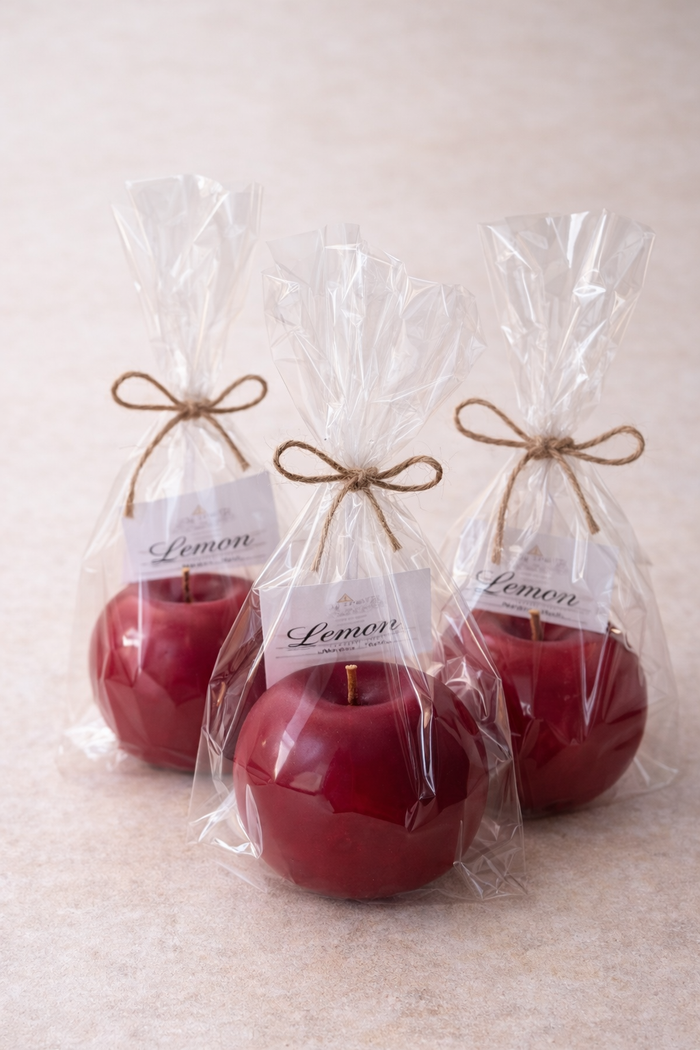 Realistic Red Apple Shaped Candle - Unscented & Scented: Apple Pie