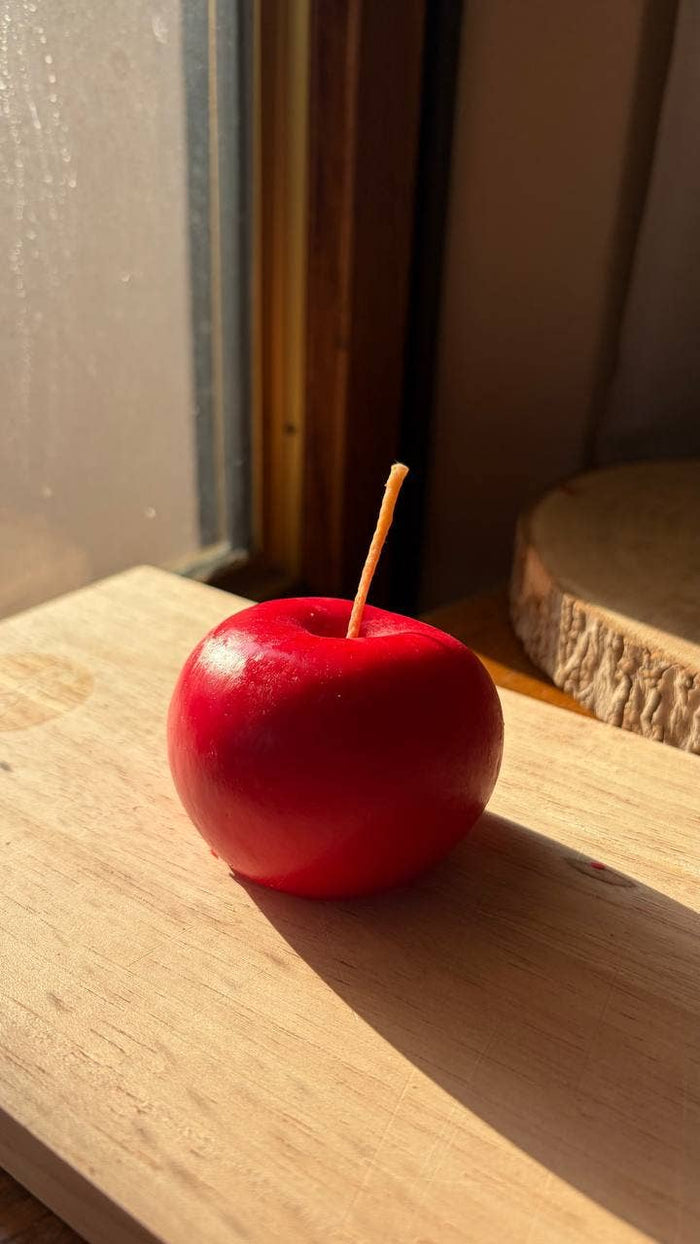 Realistic Red Apple Shaped Candle - Unscented & Scented: Apple Pie