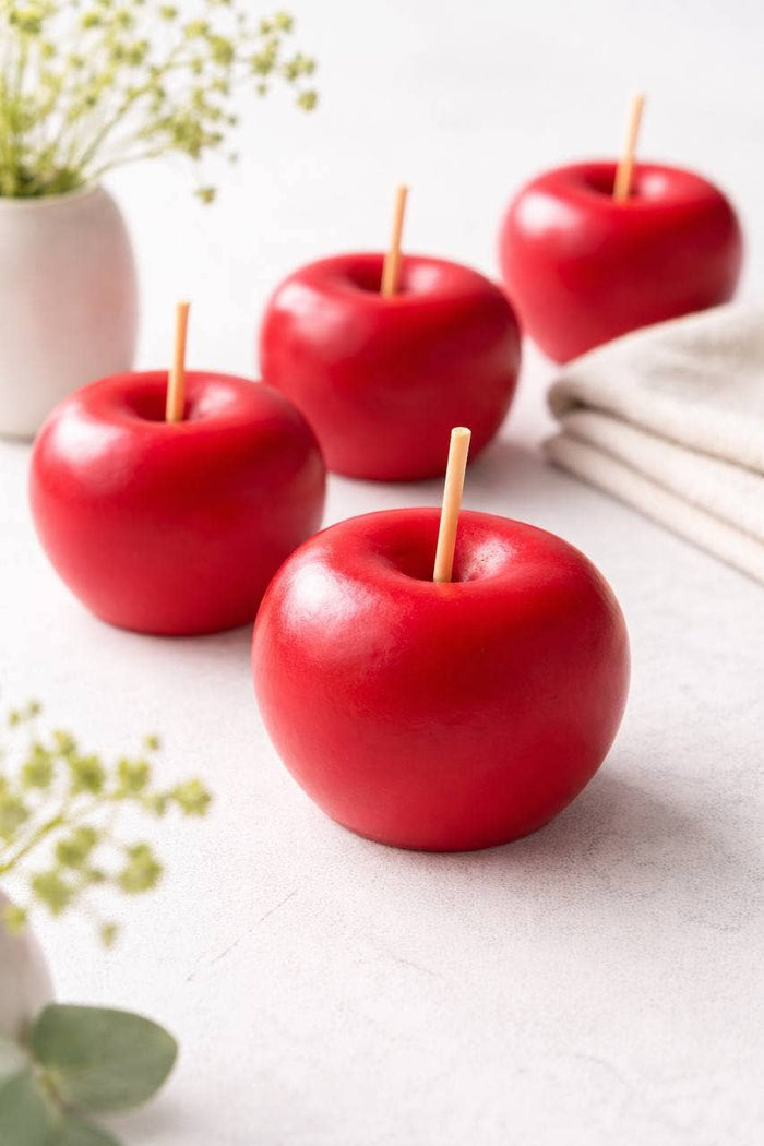 Realistic Red Apple Shaped Candle - Unscented & Scented: Apple Pie
