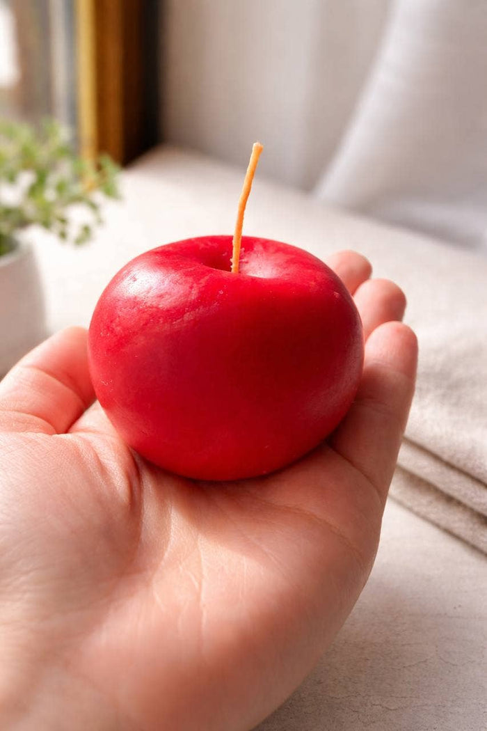 Realistic Red Apple Shaped Candle - Unscented & Scented: Apple Pie