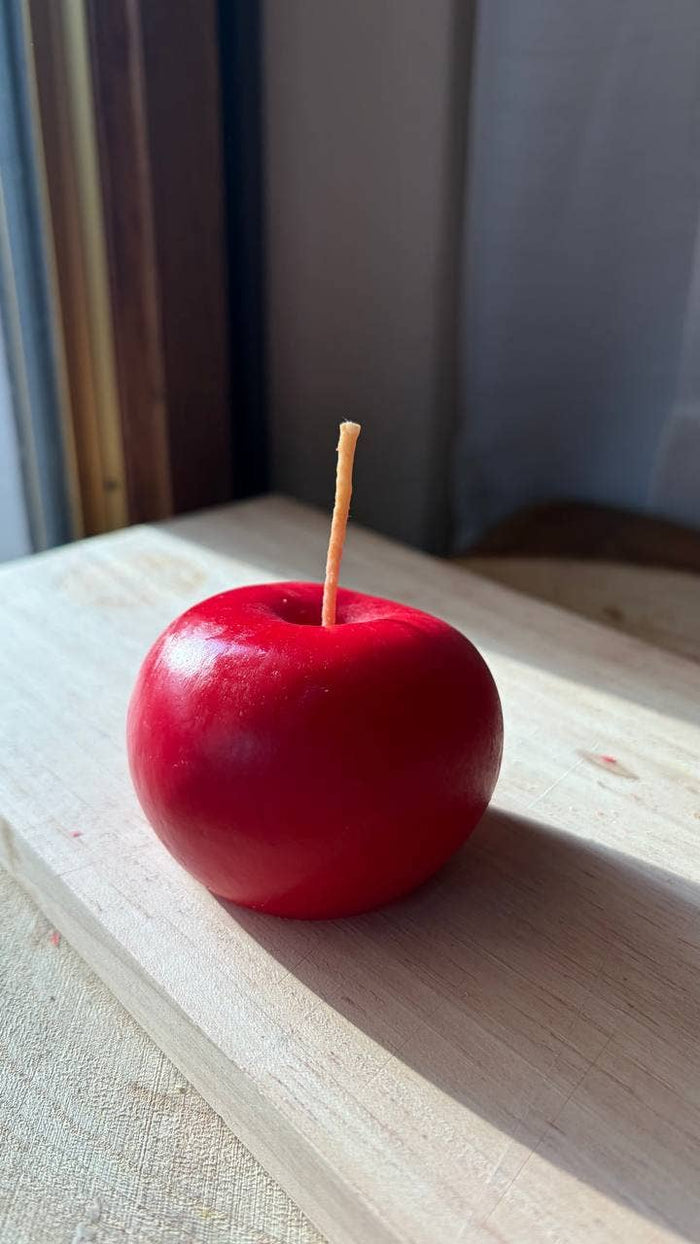 Realistic Red Apple Shaped Candle - Unscented & Scented: Apple Pie