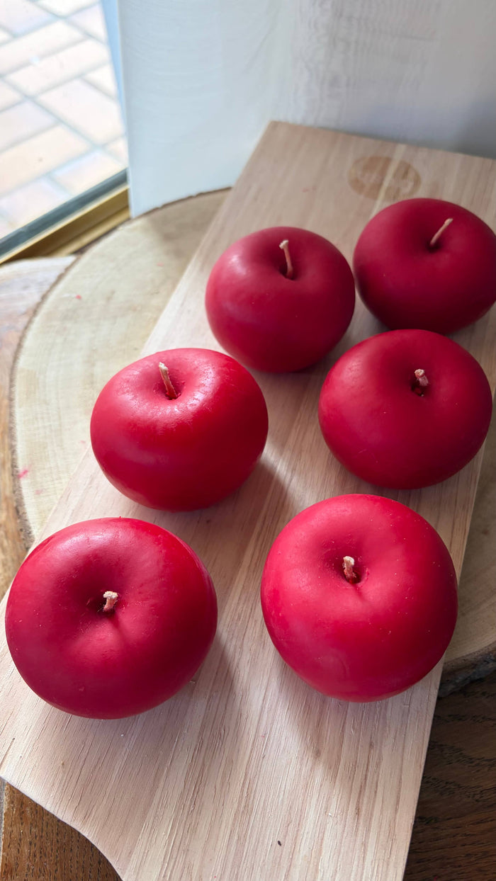 Realistic Red Apple Shaped Candle - Unscented & Scented: Apple Pie