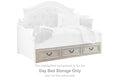 Realyn Chipped White Day Bed Drawer Storage