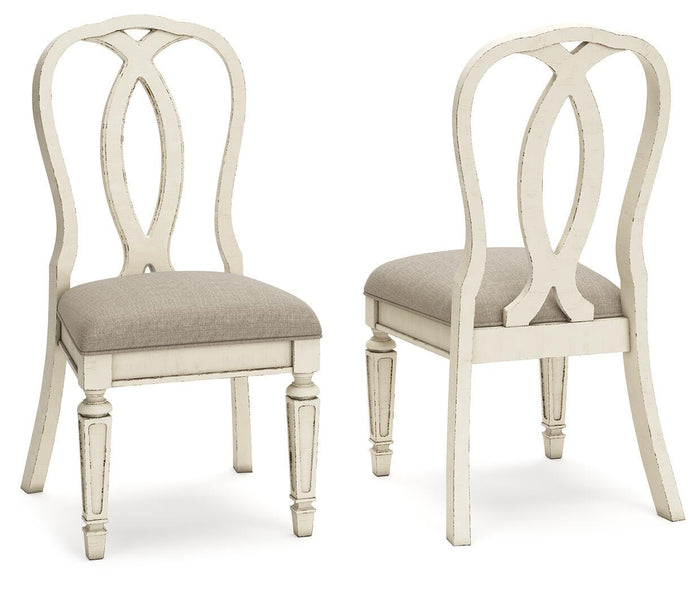 Realyn Chipped White Dining UPH Side Chair (Priced Per Item, Must Order 2, 4, 6, or 8) - Brand New