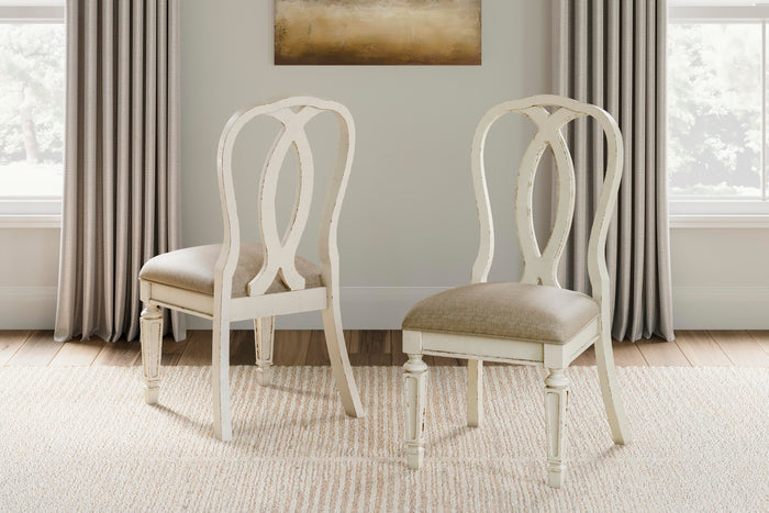 Realyn Chipped White Dining UPH Side Chair (Priced Per Item, Must Order 2, 4, 6, or 8) - Brand New