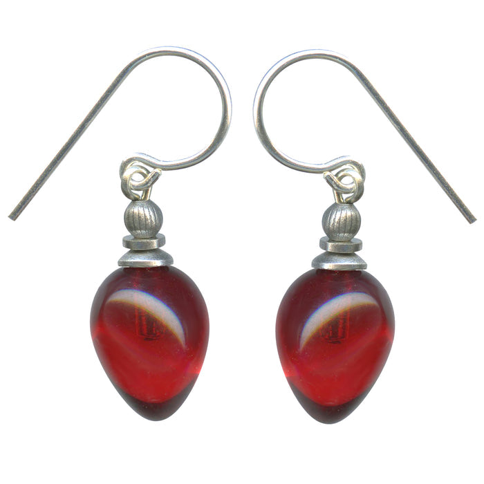 Red German glass drop earrings "Mini Berries 16" by Owen Glass Collection featuring vibrant berry-shaped glass drops.