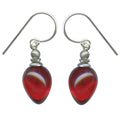 Red German glass drop earrings "Mini Berries 16" by Owen Glass Collection featuring vibrant berry-shaped glass drops.