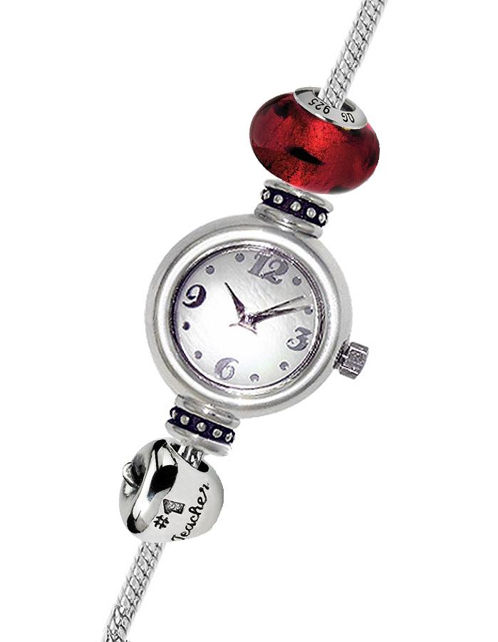 Reflection Beads Sterling Silver Watch - #1 Teach Set - Mother of Pearl Dial - QRSWA1SET-18