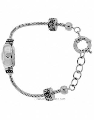 Reflection Beads Sterling Silver Watch Bead Bracelet - White Mother of Pearl - QRSWA1SETA