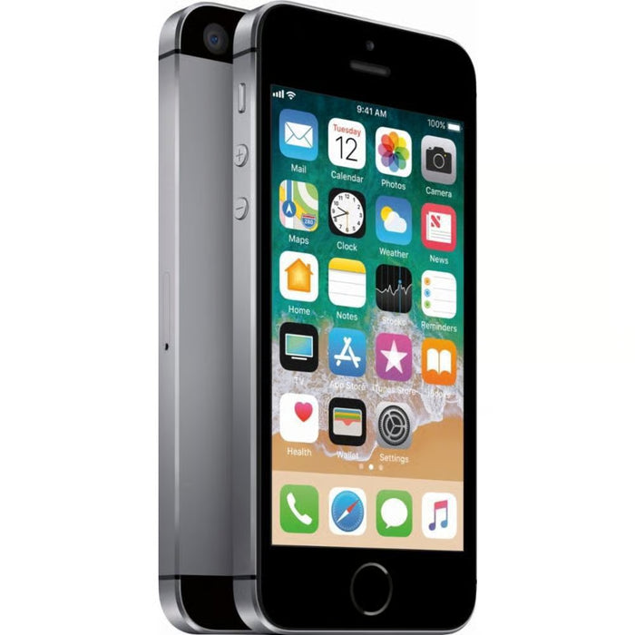 Renewed - Apple iPhone SE iOS 26.1| Gray 64GB Unlocked (Cracked Back)