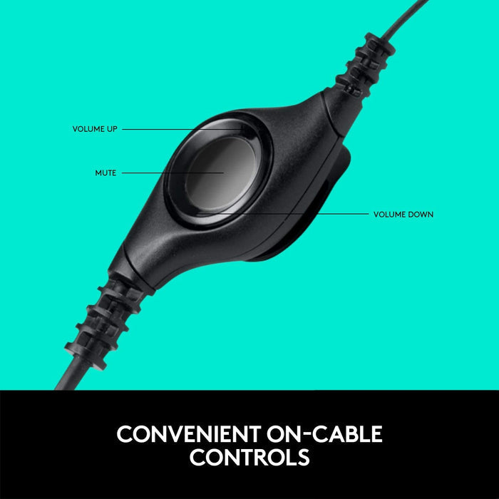 Renewed Logitech H390 Black - Noise Cancelling USB Headset