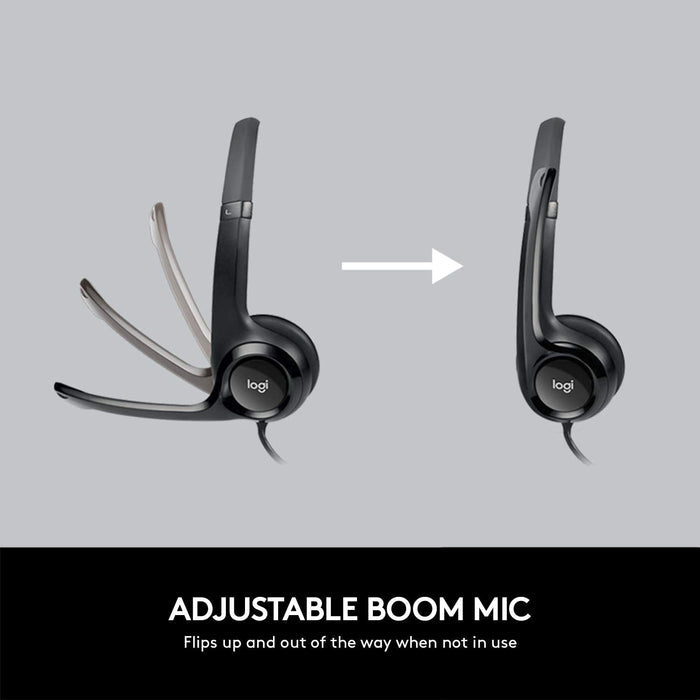 Renewed Logitech H390 Black - Noise Cancelling USB Headset