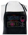 Rhinestone Blk Apron