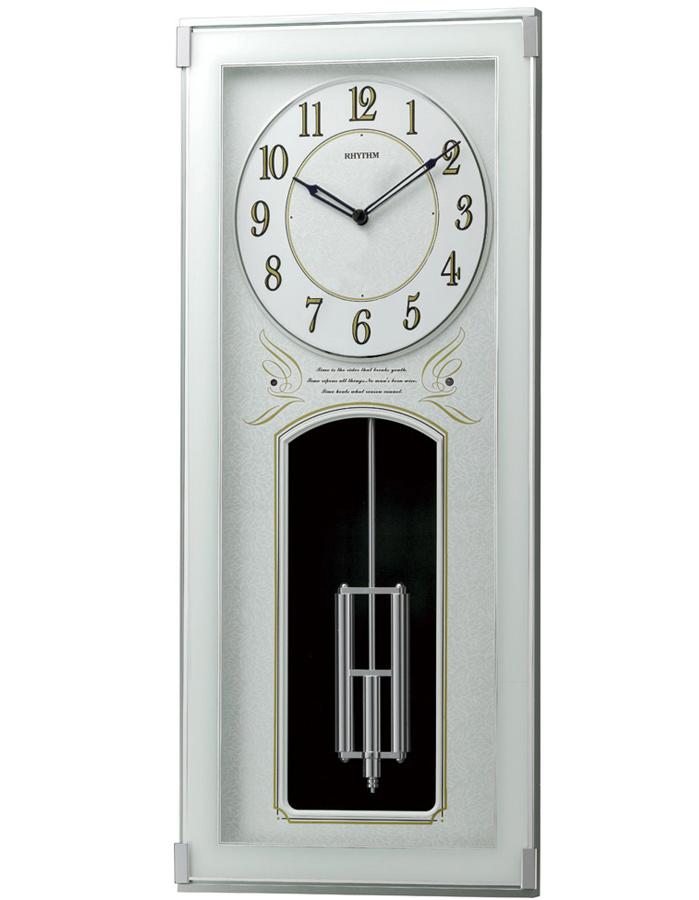 Rhythm Iris Musical Motion Wall Clock - Light Grey - Pendulum - 30 Songs - 4MJ433_e700dece-d1df-40ef-a0a7-5d08a418386f
