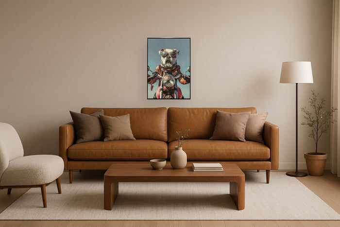 Rider’s Best Friend - 21" x 29" Framed Wall Art - Dark Brown