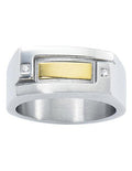 Rio Collection - Stainless Steel, 18k Gold and Diamonds - Ring - NRG-012000
