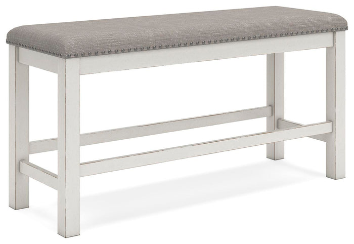 Robbinsdale Antique White DBL Counter UPH Bench (1/CN) - Brand New