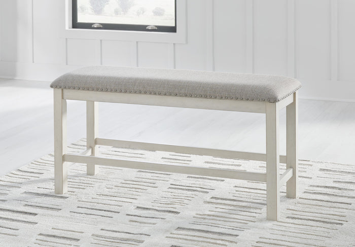 Robbinsdale Antique White DBL Counter UPH Bench (1/CN) - Brand New