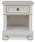 Robbinsdale Antique White One Drawer Night Stand - Brand New