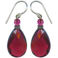 Rose Pink German Glass & Austrian Crystal Drop Earrings "High Street 17"