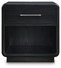 Rowanbeck Black One Drawer Night Stand - Brand New