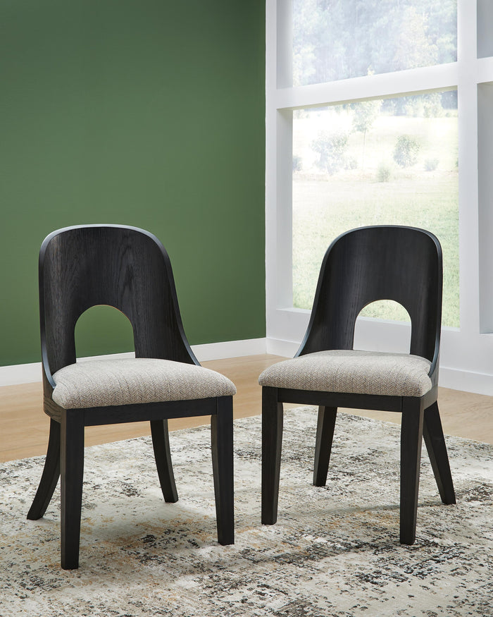 Rowanbeck Gray/Black Dining UPH Side Chair (Priced Per Item, Must Order 2, 4, 6, or 8) - Brand New