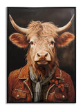 Rustic Dapper Highland - 21" x 29" Framed Wall Art - Dark Brown