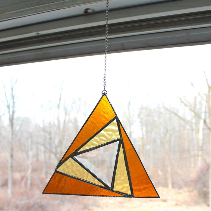 sacred triangles suncatcher: amber