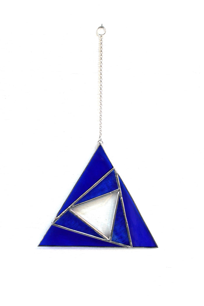 sacred triangles suncatcher: blue