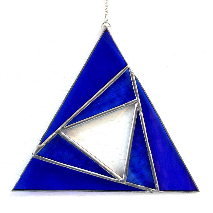 sacred triangles suncatcher: blue