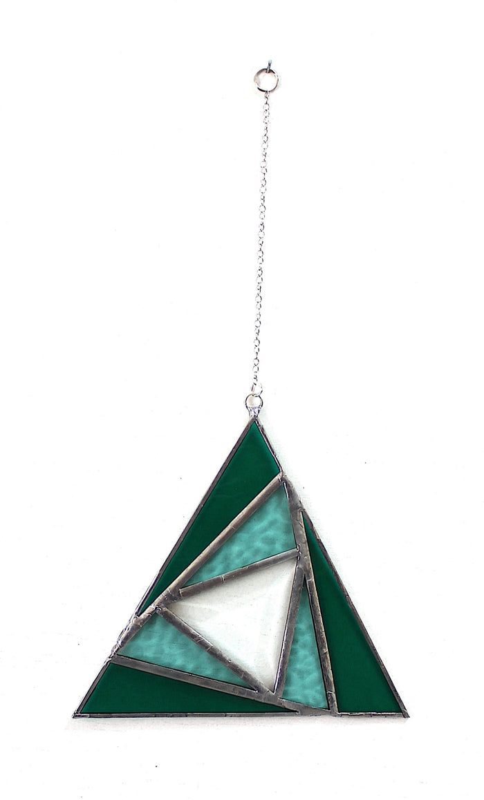 sacred triangles suncatcher: teal