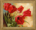 Scarlet Tulip Whirl - 28" x 34" Framed Wall Art - Red