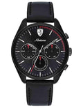 Scuderia Ferrari Mens Abetone Chronograph Watch - Black-Tone Metal - Leather - 0830503