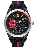 Scuderia Ferrari Red Rev Mens Watch - Black Poished Case - Multi-Function - 0830254