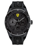 Scuderia Ferrari Red Rev T Muli Day/Date Watch - All Black - Silicone Strap - 0830259