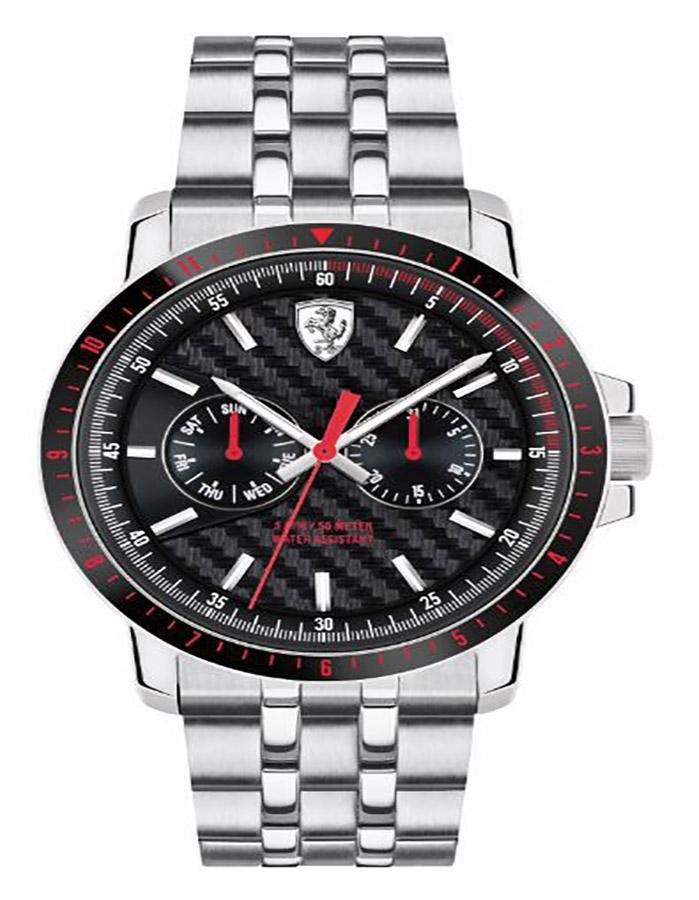 Scuderia Ferrari Turbo Watch - Black Bezel - Stainless Steel Case and Bracelet - 0830453_379f341b-47c0-4f5d-b404-1db3a2367f30