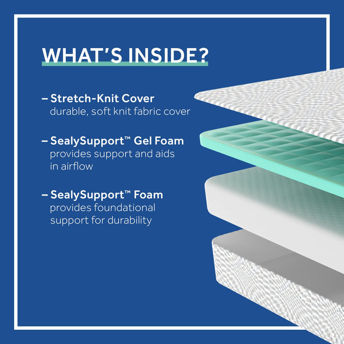 Sealy Essentials 8" Memory Foam Bed in Box, Queen - Brand New
